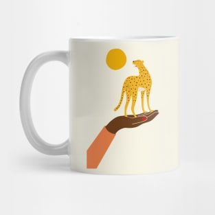 Hand, leopard and sun Mug